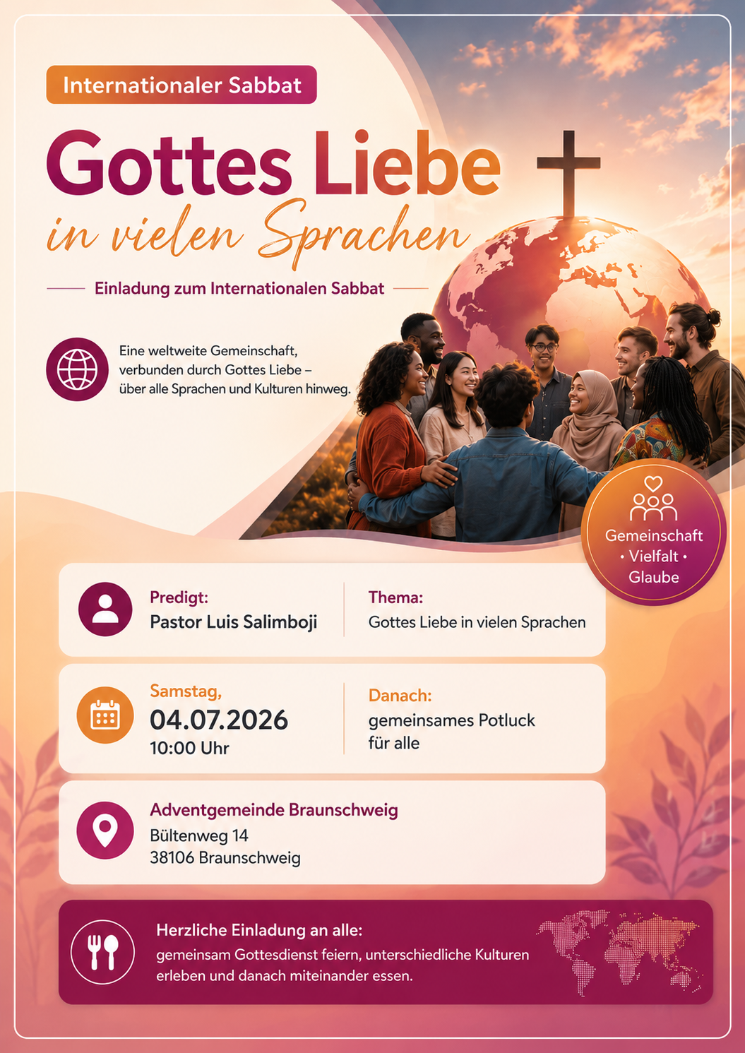 Internationaler Sabbat in der Adventgemeinde Braunschweig